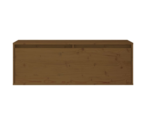 vidaXL Armario de pared madera maciza de pino marrón miel 100x30x35 cm