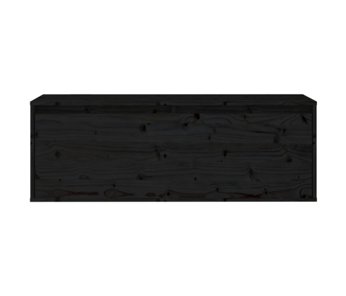 vidaXL Armario de pared de madera maciza de pino negro 100x30x35 cm