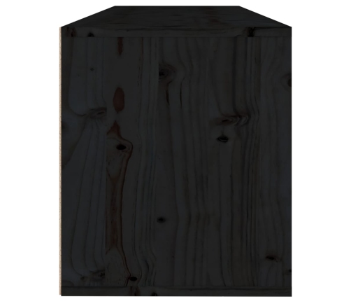 vidaXL Armario de pared de madera maciza de pino negro 100x30x35 cm