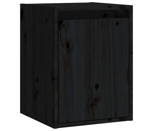 Armario de pared de madera maciza de pino negro 30x30x40 cm