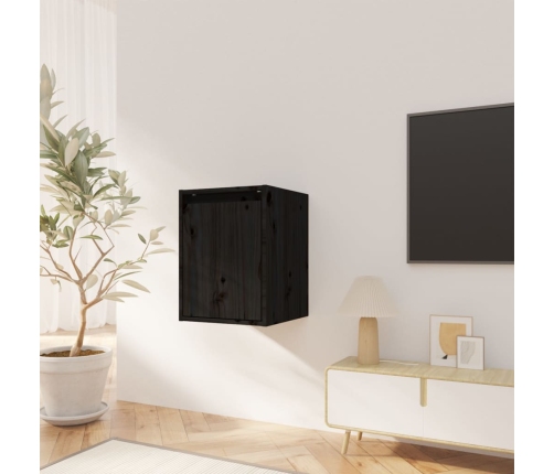 Armario de pared de madera maciza de pino negro 30x30x40 cm