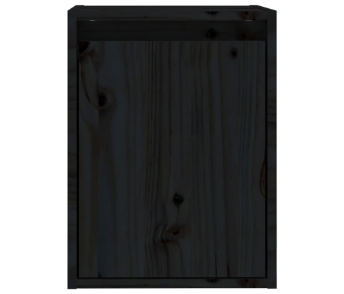 Armario de pared 2 uds madera maciza de pino negro 30x30x40 cm