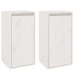 Armario de pared 2 uds madera maciza de pino blanco 30x30x60 cm