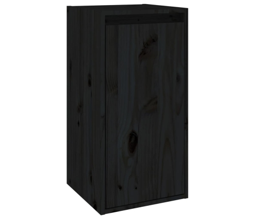 Armario de pared de madera maciza de pino negro 30x30x60 cm