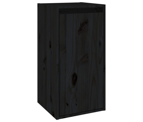 vidaXL Armarios de pared 2 uds madera maciza de pino negro 30x30x60 cm