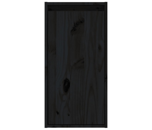 vidaXL Armarios de pared 2 uds madera maciza de pino negro 30x30x60 cm