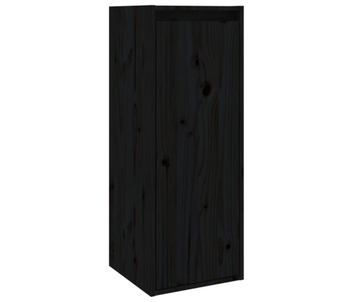 vidaXL Armario de pared de madera maciza de pino negro 30x30x80 cm