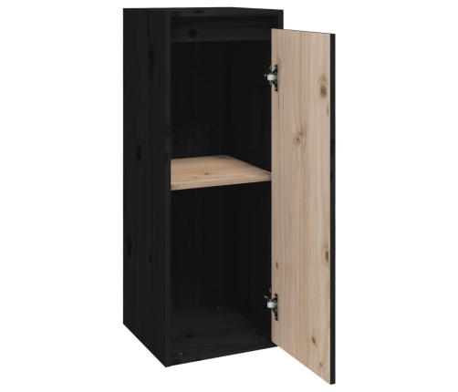 vidaXL Armario de pared de madera maciza de pino negro 30x30x80 cm