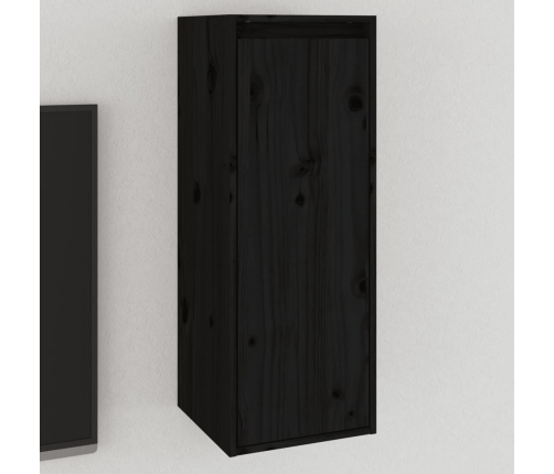 vidaXL Armario de pared de madera maciza de pino negro 30x30x80 cm