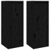 Armarios de pared 2 uds madera maciza de pino negro 30x30x80 cm