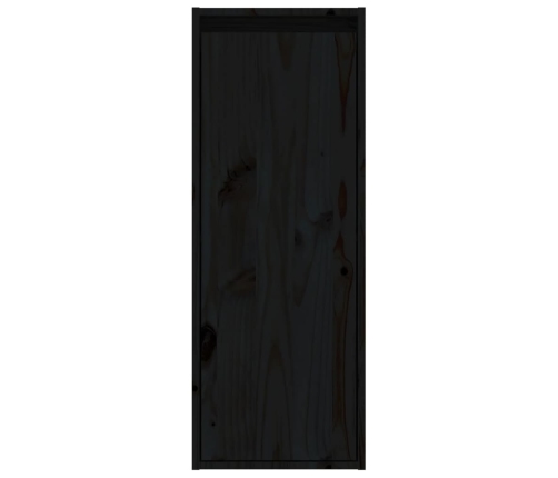 Armarios de pared 2 uds madera maciza de pino negro 30x30x80 cm