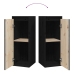 Armarios de pared 2 uds madera maciza de pino negro 30x30x80 cm