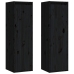 vidaXL Armarios de pared 2 uds madera maciza pino negro 30x30x100 cm