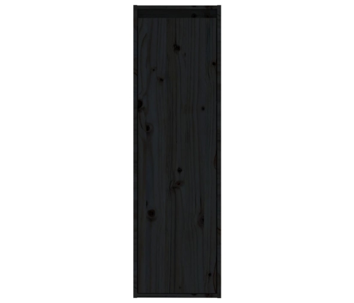 vidaXL Armarios de pared 2 uds madera maciza pino negro 30x30x100 cm