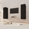 vidaXL Armarios de pared 2 uds madera maciza pino negro 30x30x100 cm