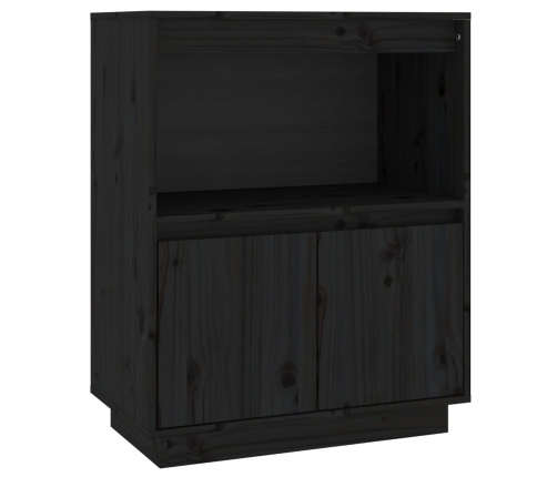 Aparador de madera maciza de pino negro 60x34x75 cm