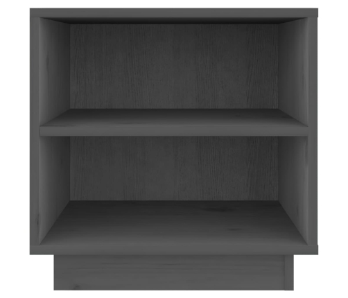 vidaXL Mesita de noche de madera maciza de pino gris 40x34x40 cm