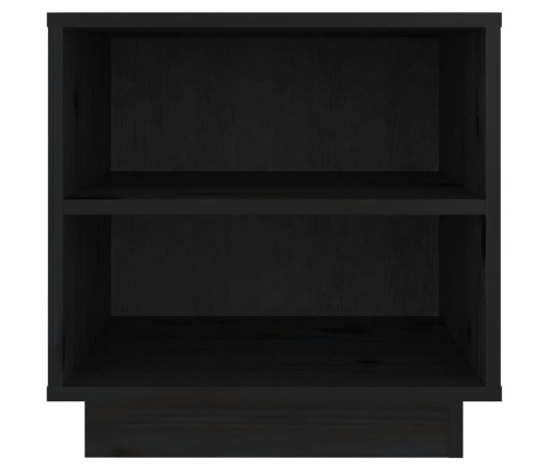 Mesita de noche de madera maciza de pino negro 40x34x40 cm