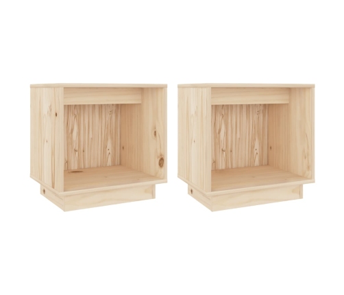 Mesitas de noche 2 uds madera maciza de pino 40x30x40 cm