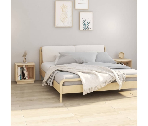 Mesitas de noche 2 uds madera maciza de pino 40x30x40 cm