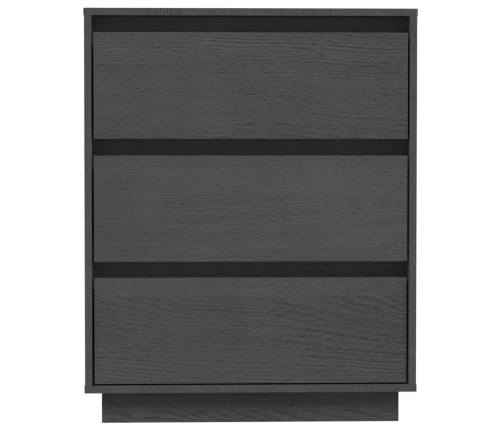 Aparador de madera maciza de pino gris 60x34x75 cm