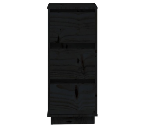 Aparador 2 uds madera maciza de pino negro 32x34x75 cm