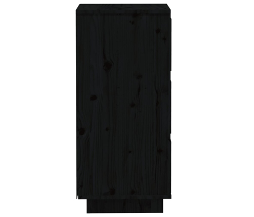 Aparador 2 uds madera maciza de pino negro 32x34x75 cm