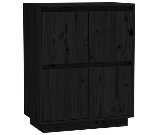 Aparador de madera maciza de pino negro 60x34x75 cm