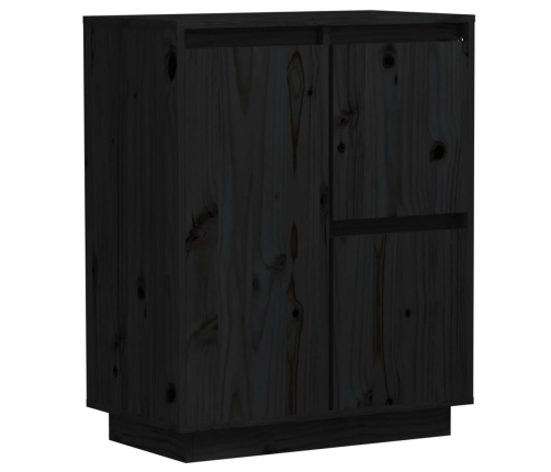 Aparador de madera maciza de pino negro 60x34x75 cm