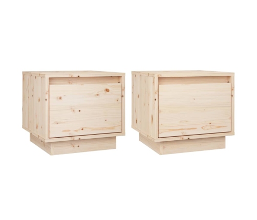 vidaXL Mesitas de noche 2 uds madera maciza de pino 35x34x32 cm