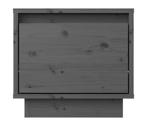 Mesita de noche madera maciza de pino gris 35x34x32 cm