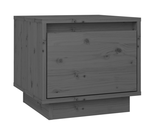 Mesitas de noche 2 uds madera maciza de pino gris 35x34x32 cm