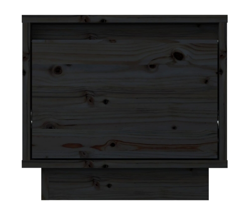 Mesita de noche madera maciza de pino negro 35x34x32 cm