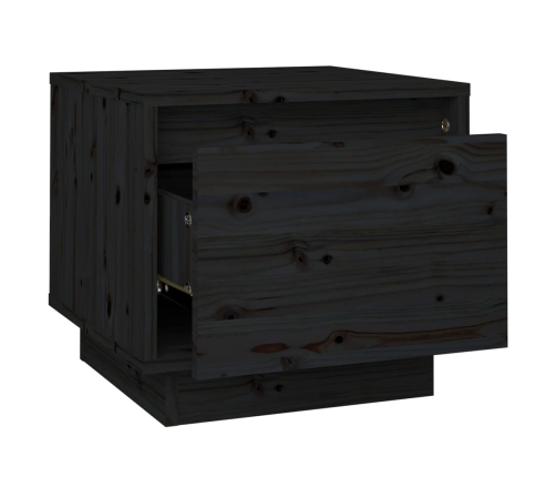 Mesitas de noche 2 uds madera maciza de pino negro 35x34x32 cm