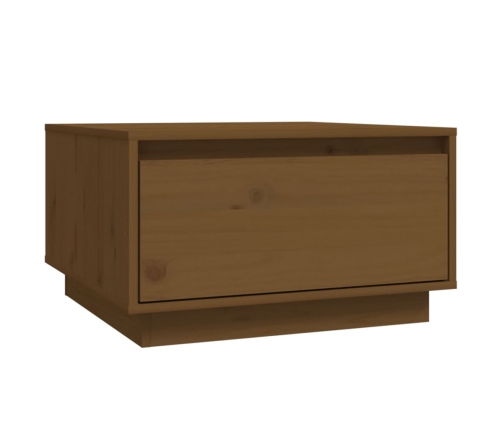 Mesa de centro madera maciza de pino marrón miel 55x56x32 cm