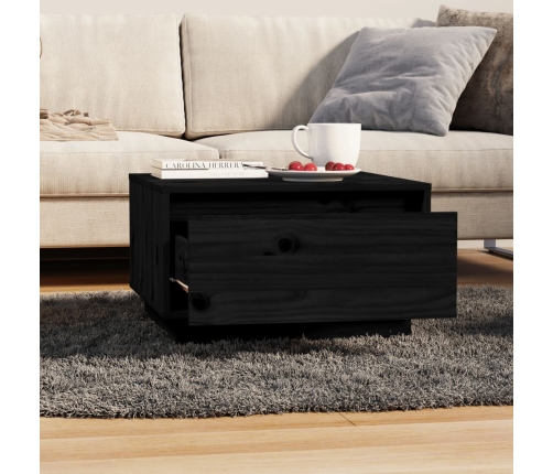 Mesa de centro de madera maciza de pino negro 55x56x32 cm