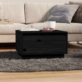 Mesa de centro de madera maciza de pino negro 55x56x32 cm