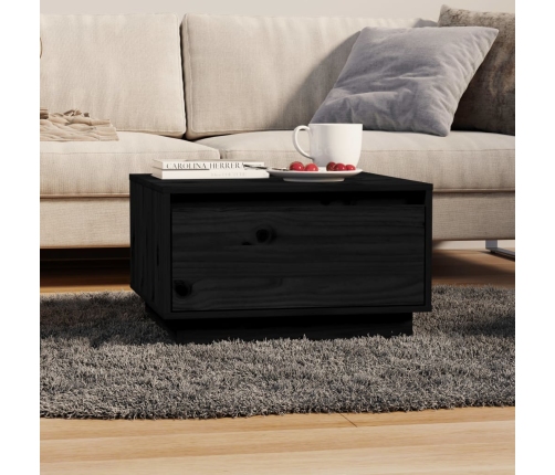 Mesa de centro de madera maciza de pino negro 55x56x32 cm