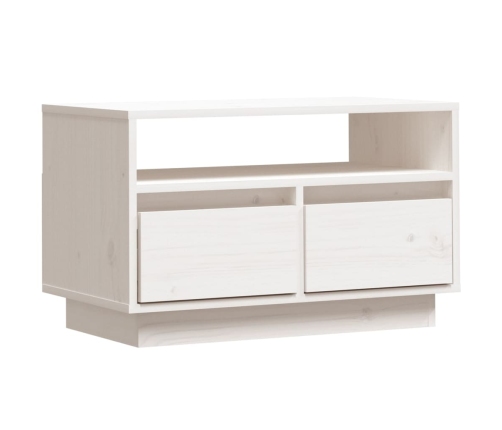 vidaXL Mueble de TV de madera maciza de pino blanco 60x35x37 cm