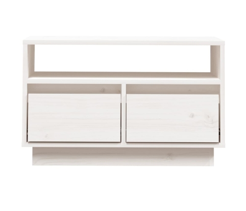 vidaXL Mueble de TV de madera maciza de pino blanco 60x35x37 cm