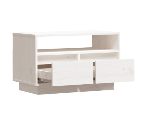 vidaXL Mueble de TV de madera maciza de pino blanco 60x35x37 cm