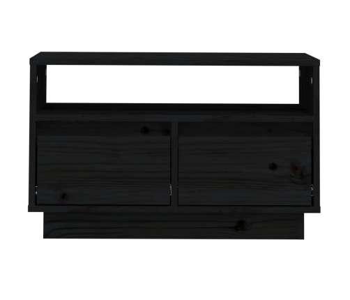 Mueble de TV de madera maciza de pino negro 60x35x37 cm