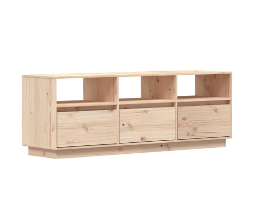 Mueble de TV de madera maciza de pino 140x37x50 cm