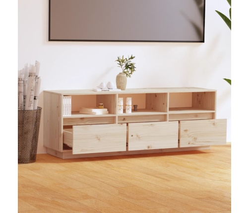 Mueble de TV de madera maciza de pino 140x37x50 cm