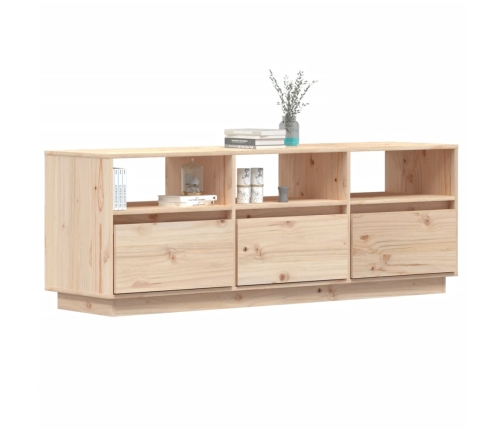 Mueble de TV de madera maciza de pino 140x37x50 cm