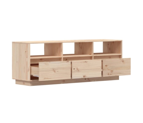 Mueble de TV de madera maciza de pino 140x37x50 cm