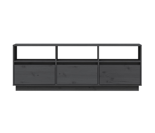 vidaXL Mueble de TV de madera maciza de pino gris 140x37x50 cm