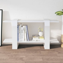 Estantería madera contrachapada blanco brillante 100x30x51 cm