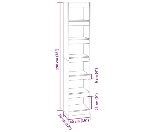 vidaXL Estantería/divisor de espacios blanco 40x30x198 cm