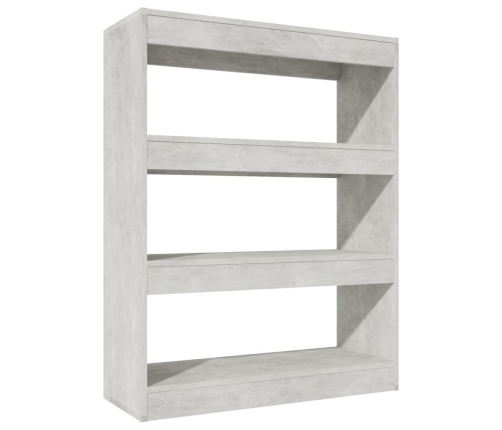 vidaXL Estantería madera contrachapada gris hormigón 80x30x103 cm